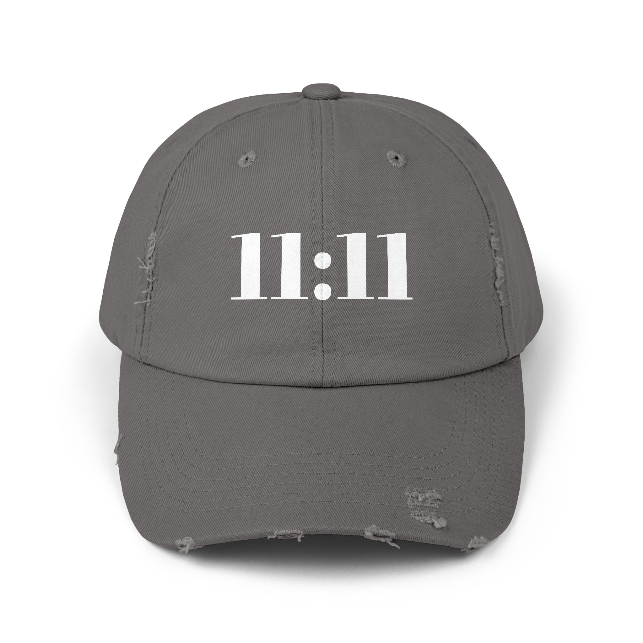 Unisex Distressed Cap with 11:11 Design, Hat for Mindfulness, Wear the Frequency of Alignment, Gift for Him or Her, Casual Wear, Spiritual Inspiration, Everyday Fashion - Image 9