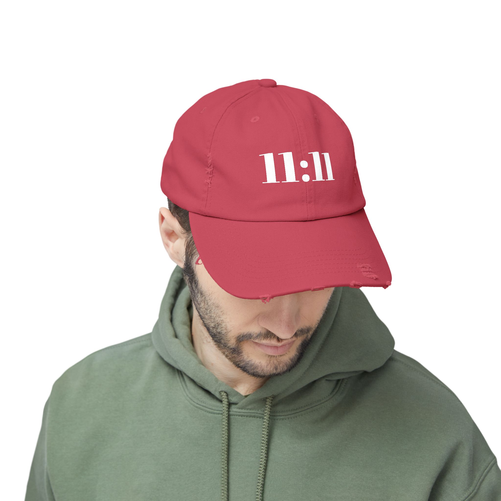 Unisex Distressed Cap with 11:11 Design, Hat for Mindfulness, Wear the Frequency of Alignment, Gift for Him or Her, Casual Wear, Spiritual Inspiration, Everyday Fashion - Image 12