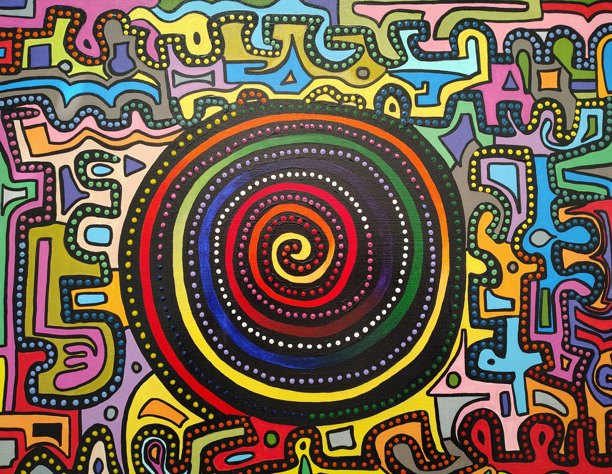 Pathway to the Center- Navigating Life to Find Your True Self- Painted Original